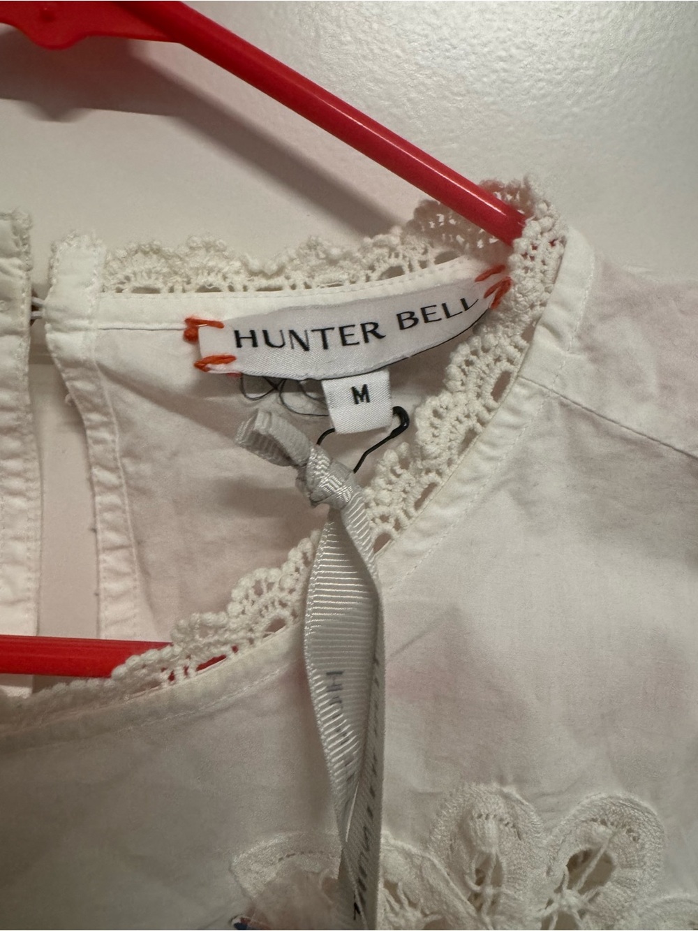 Hunter Bell White Lace Jonah Top, M - Picture 2 of 3